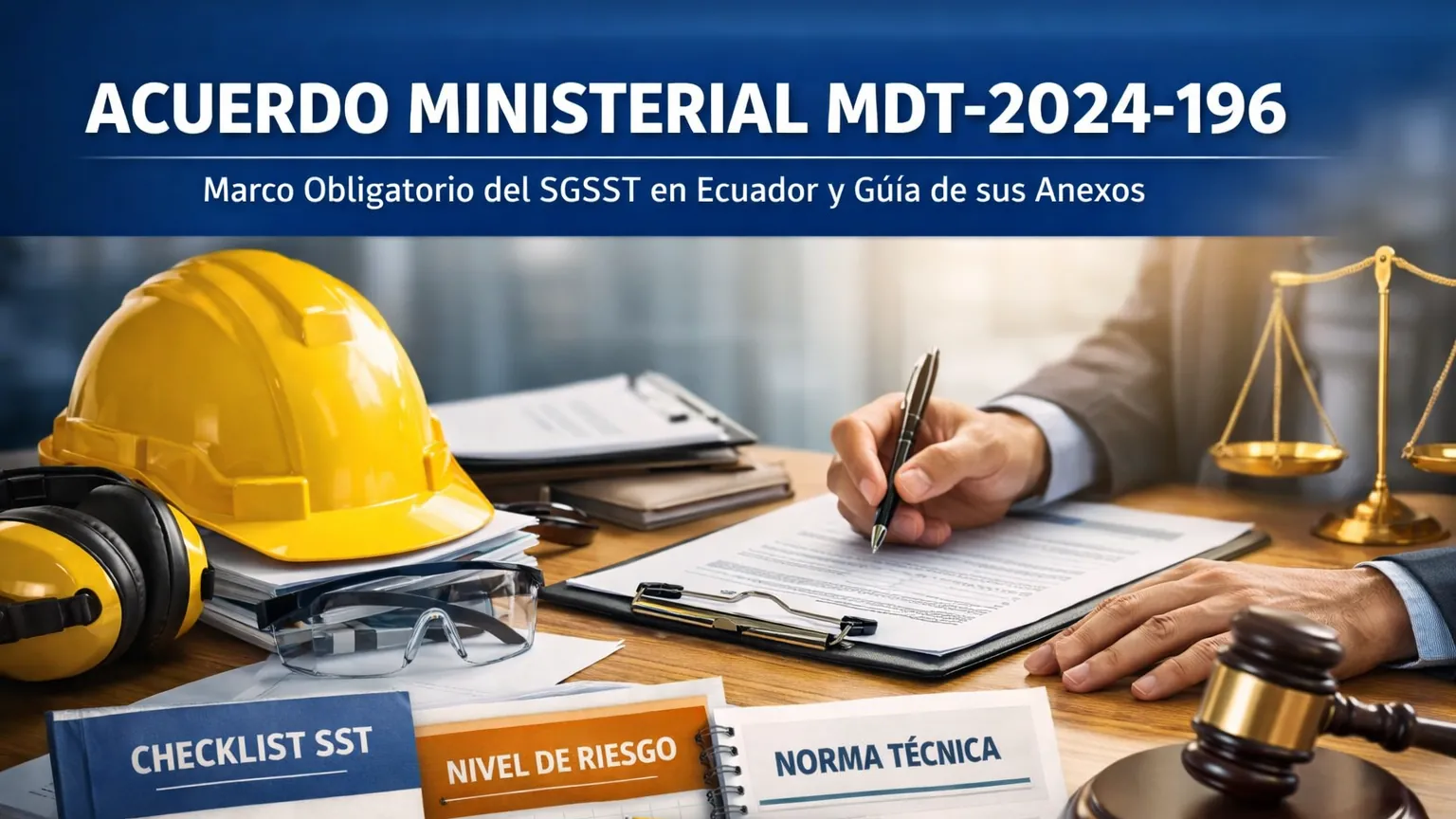 Acuerdo Ministerial MDT-2024-196: Marco Obligatorio del SGSST en Ecuador y Guía de sus Anexos