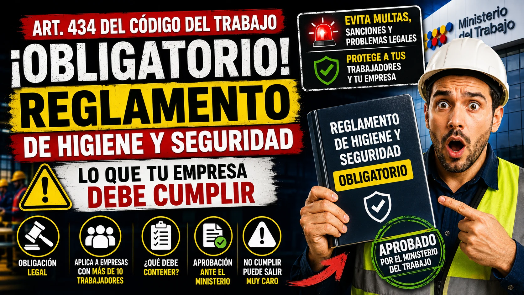 Art. 434 del Código del Trabajo: La obligación del Reglamento de Higiene y Seguridad en Ecuador