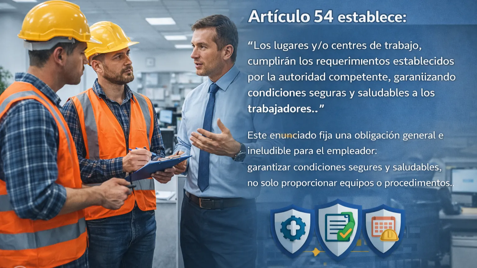 Artículo 54 del Decreto Ejecutivo 255: Condiciones de los Centros y Lugares de Trabajo