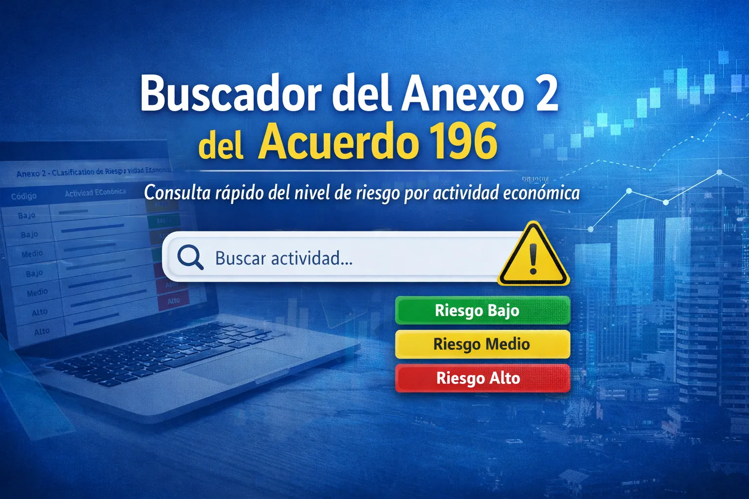 Buscador del Anexo 2 del Acuerdo 196: consulta rápida del nivel de riesgo por actividad económica