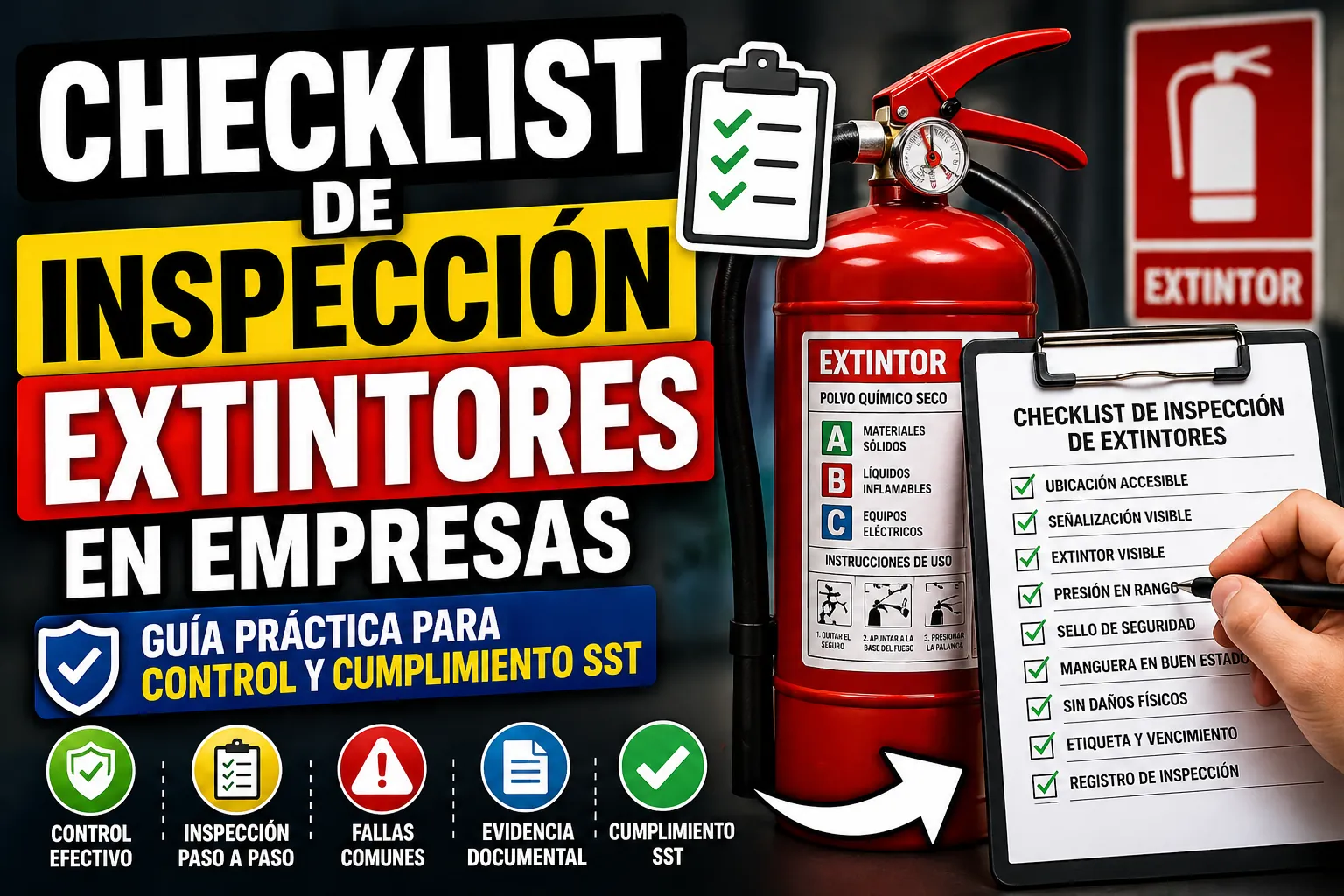 Checklist de inspección de extintores en empresas: guía práctica para control y cumplimiento SST