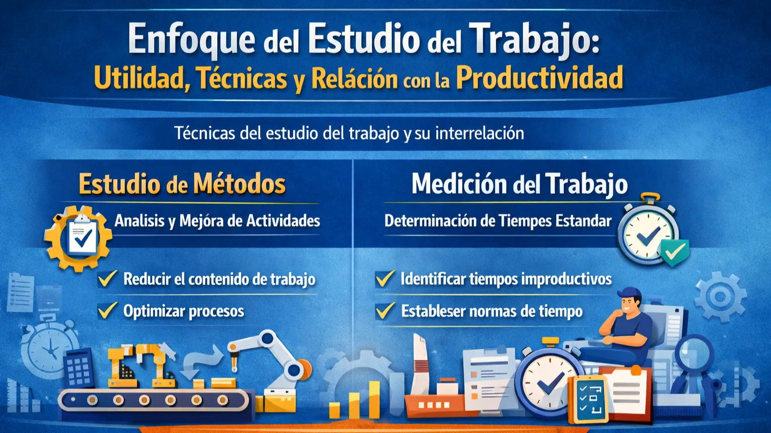 Enfoque del Estudio del Trabajo: Utilidad, Técnicas y Relación con la Productividad