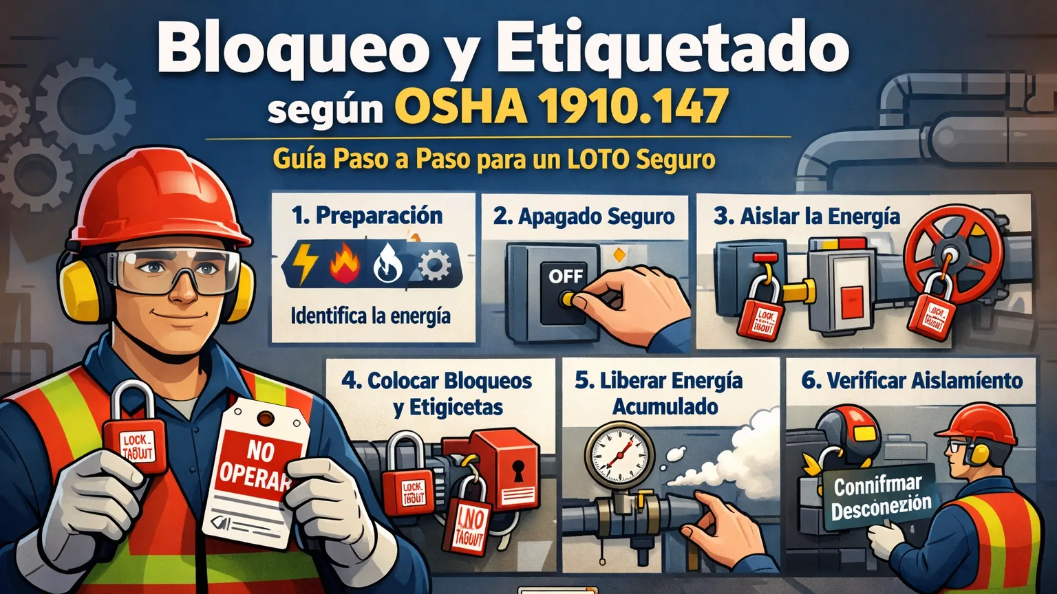 Cómo aplicar correctamente bloqueo y etiquetado según OSHA 1910.147