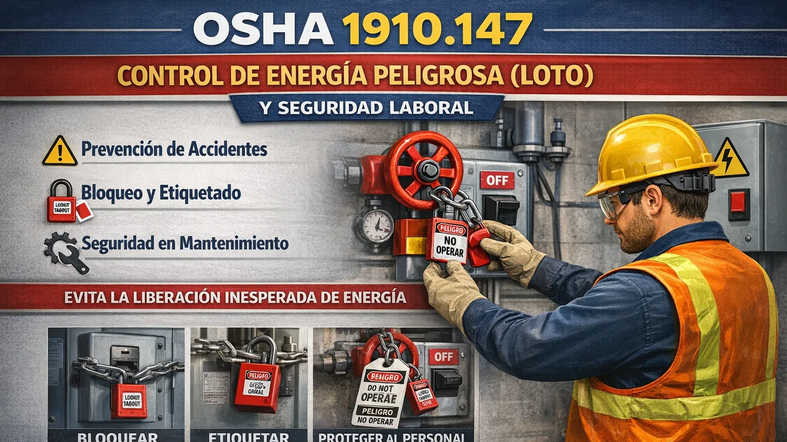 OSHA 1910.147: Control de Energía Peligrosa (LOTO) y Seguridad Laboral