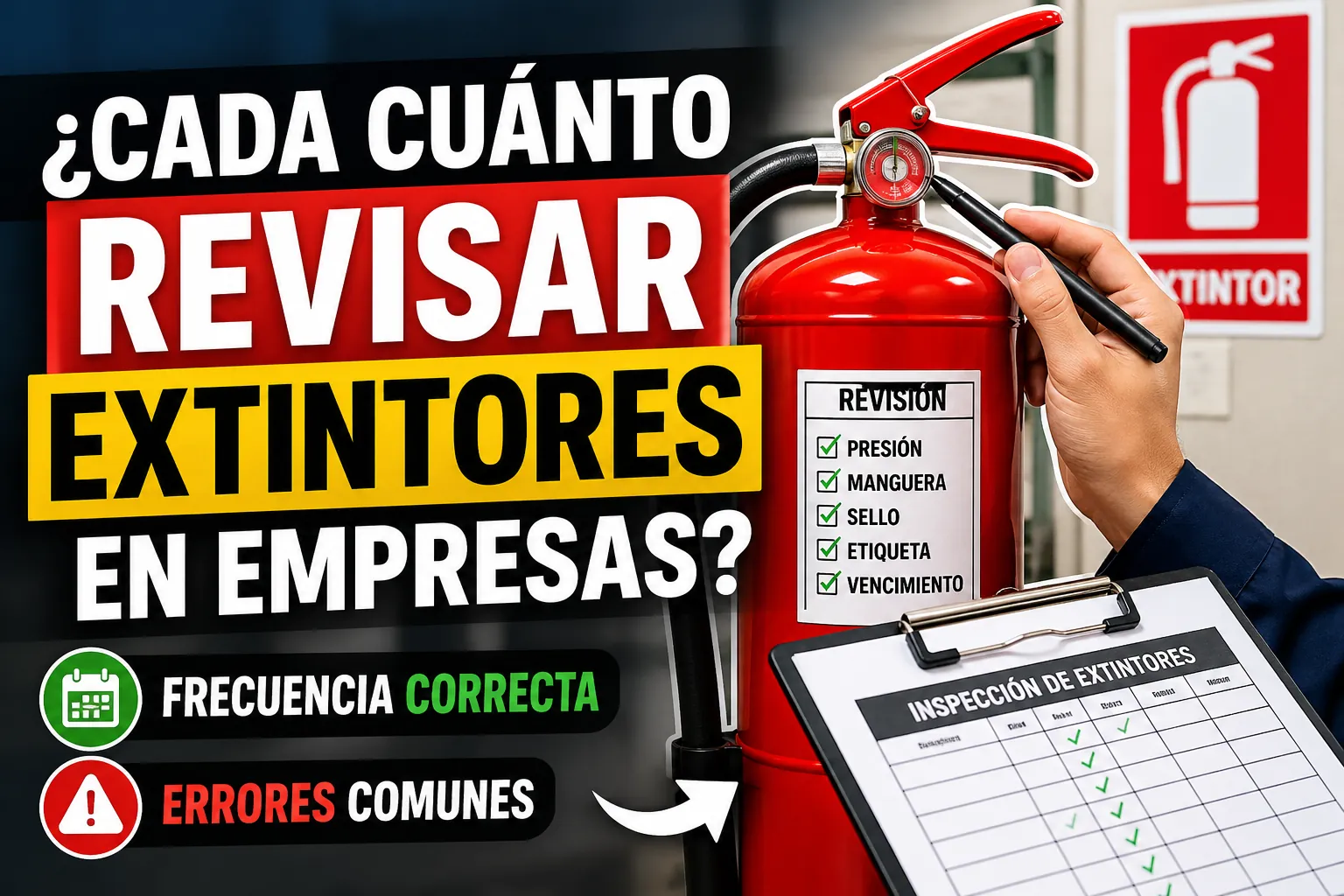 Cada cuánto revisar extintores en empresas: frecuencia correcta y errores comunes en Ecuador
